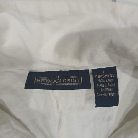 Herman Geist women's cream blouse. sleeveless button front top shirt size L. - Picture 11 of 13